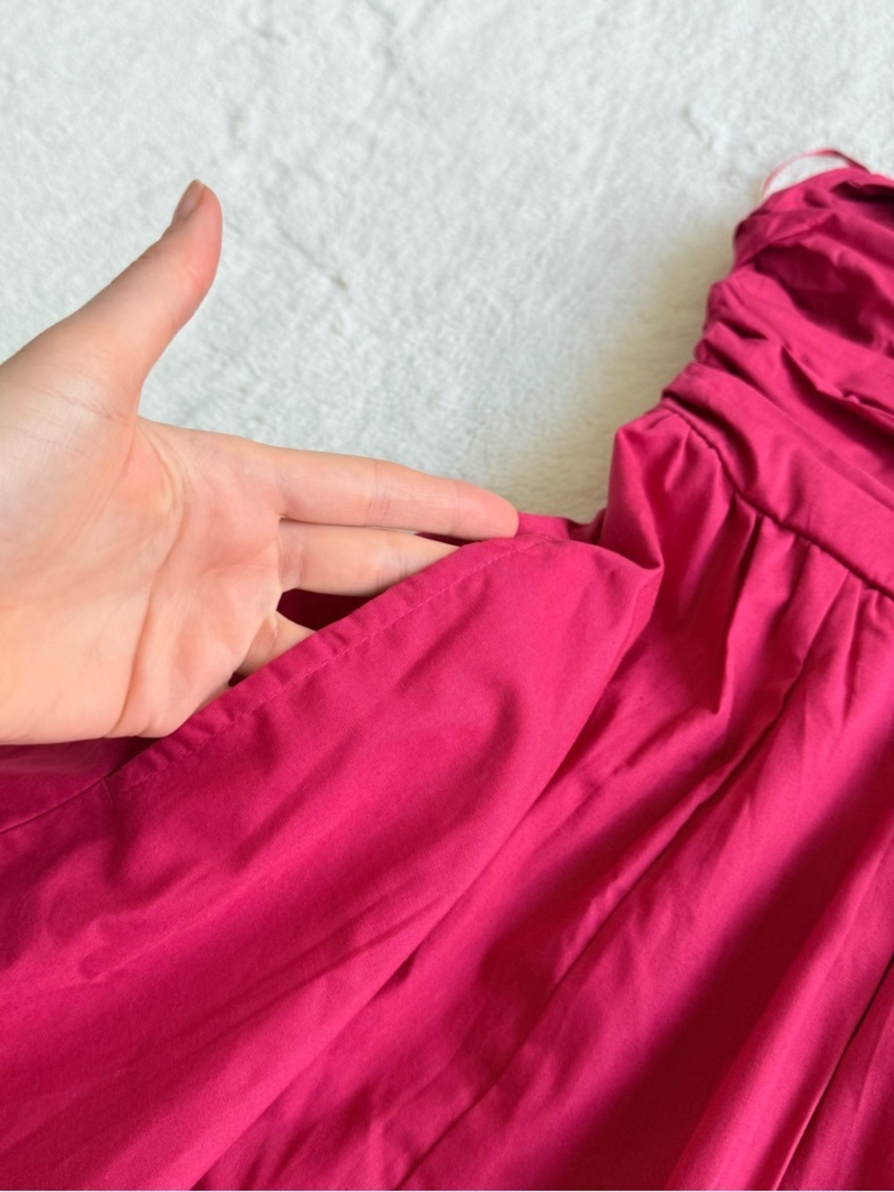 Abercrombie & Fitch NWT Emerson Ruched Pink Berry Midi Dress XS Tall - Picture 9 of 9